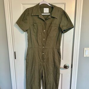 Celebrity Pink Khaki Button-Front Jumpsuit